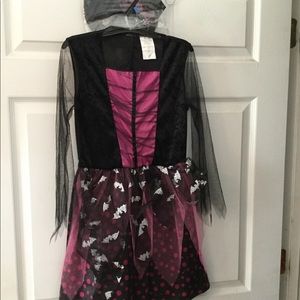 Children Kids Bat Witch Costume w/Hat 10-12 Girls